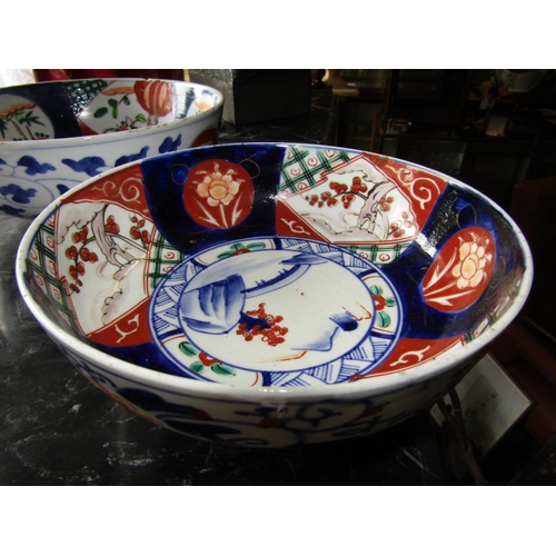 1071 - Two Imari Bowls Each Approximately 9 Inches Diameter