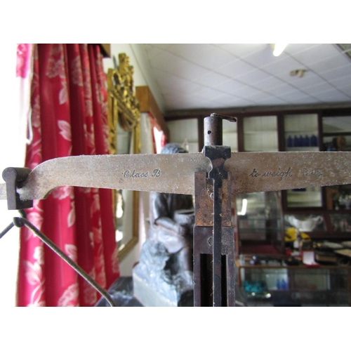 1076 - Victorian Chemist Shop Weighing Scales with Mahogany Base and Contents contained within Approximatel... 