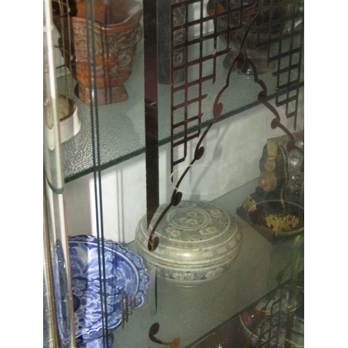 1081 - Vintage Display Cabinet with Glass Sliding Doors Approximately 44 Inches Wide x 5ft High