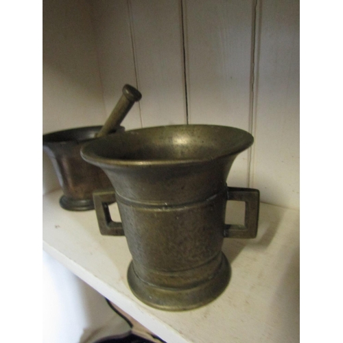 1092 - Antique Bronze Chemist Mixing Bowl with Side Carry Handles Good Weight