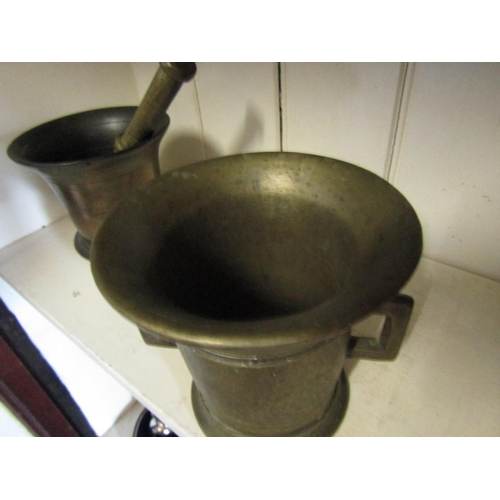 1092 - Antique Bronze Chemist Mixing Bowl with Side Carry Handles Good Weight