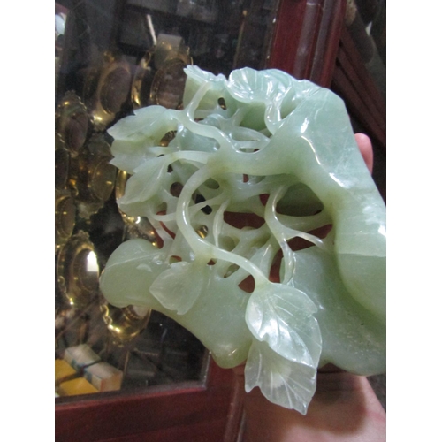 1101 - Unusual Carved Jade Sculpture Approximately 9 Inches Wide x 8 Inches High