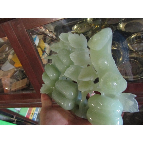 1101 - Unusual Carved Jade Sculpture Approximately 9 Inches Wide x 8 Inches High