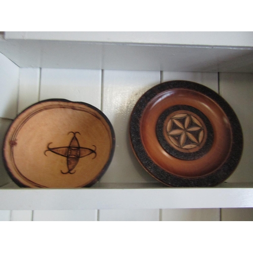 1131 - Two Shelves including Tribal Bowl and Original Watercolour