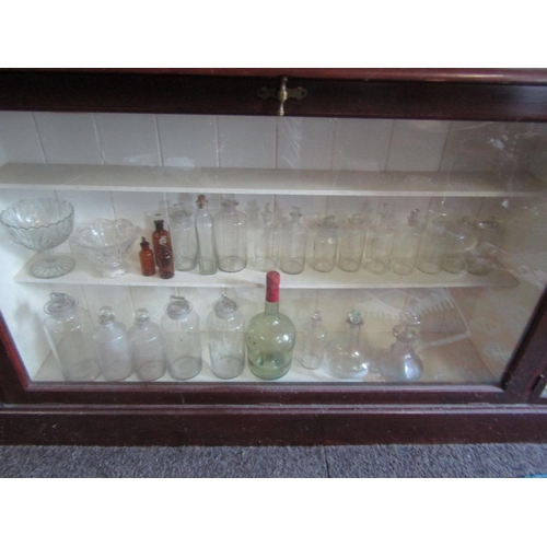 1145 - Two Shelves Various Crystal including Old Chemists Jars Quantity As Photographed