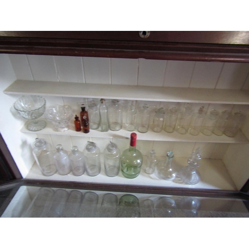 1145 - Two Shelves Various Crystal including Old Chemists Jars Quantity As Photographed