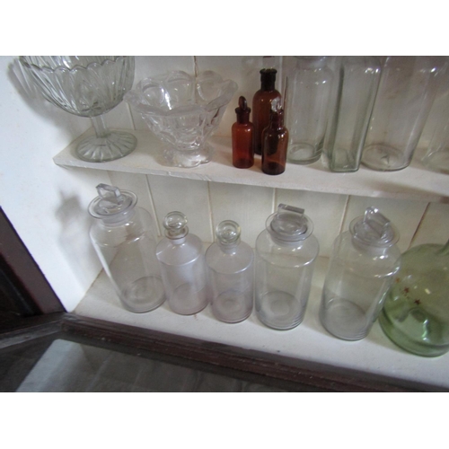 1145 - Two Shelves Various Crystal including Old Chemists Jars Quantity As Photographed