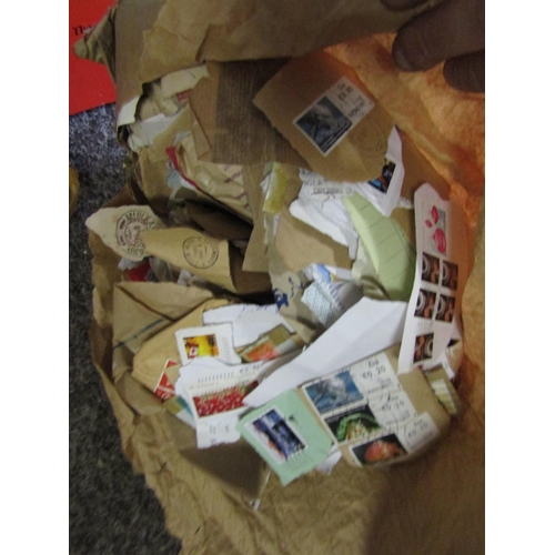 1161 - Large Collection of Old Postage Stamps contained within Brown Paper Bag