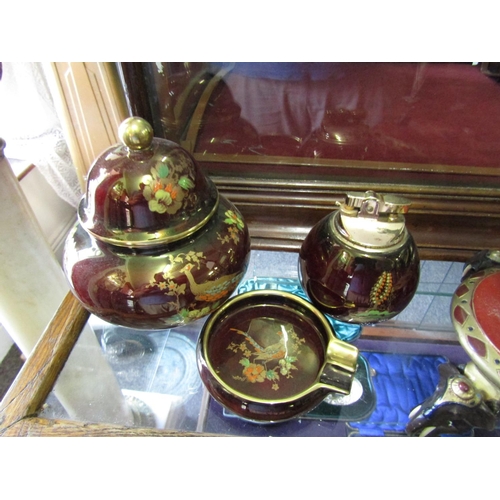 1174 - Three Pieces of Carltonware Gilt and Lustre Decorated Ashtray, Lighter and Bowl