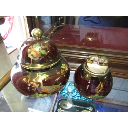 1174 - Three Pieces of Carltonware Gilt and Lustre Decorated Ashtray, Lighter and Bowl