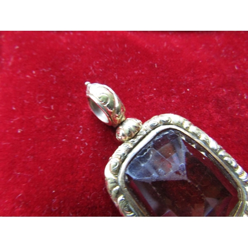 1177 - 9 Carat  Gold Facet Cut Citrine Gemstone Ladies Necklace Pendant with Swivel Form Chain Aperture Goo... 