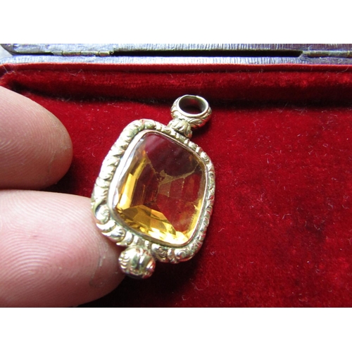 1177 - 9 Carat  Gold Facet Cut Citrine Gemstone Ladies Necklace Pendant with Swivel Form Chain Aperture Goo... 