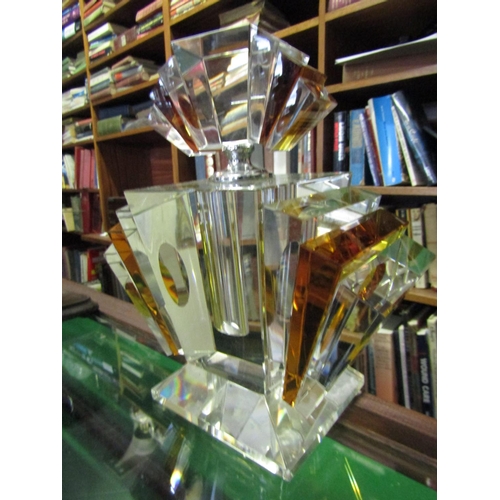 1185 - Shop Counter Cut Crystal Perfume Bottle of Large Size Approximately 8 Inches High with Original Stop... 