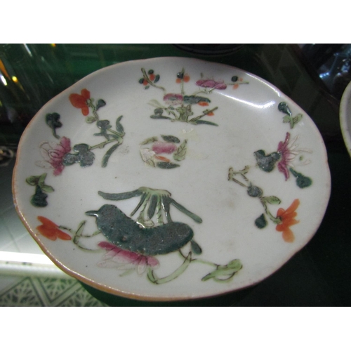 1191 - Three Chinese Dishes Largest Approximately 6 Inches Diameter and Imari Bowl Approximately 6 Inches D... 