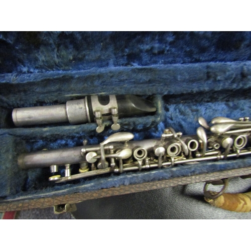 1198 - Vintage Silver Plated Clarinet contained within Presentation Case