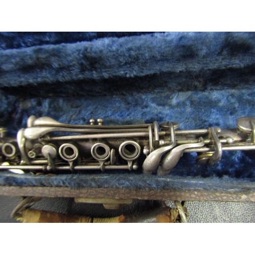 1198 - Vintage Silver Plated Clarinet contained within Presentation Case