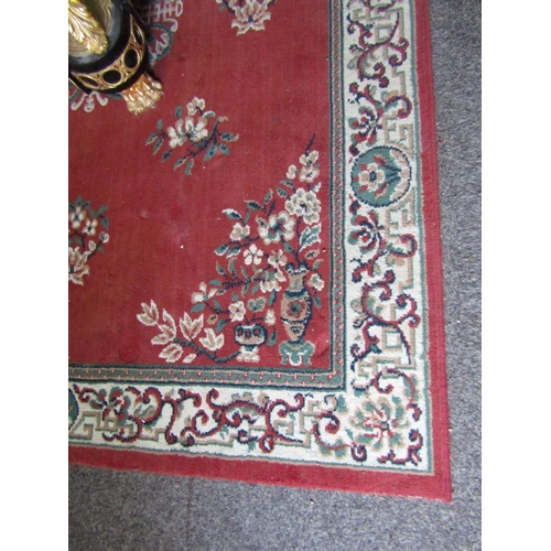 1199 - Wool Rug Burgundy Ground Approximately 8ft 6 Inches Long x 5ft 6 Inches Wide