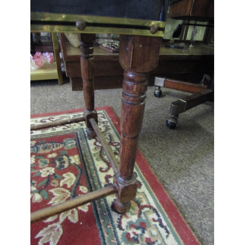 1200 - William IV Mahogany Framed Stool with Leather Seat above Turned Supports Approximately 12 Inches Wid... 