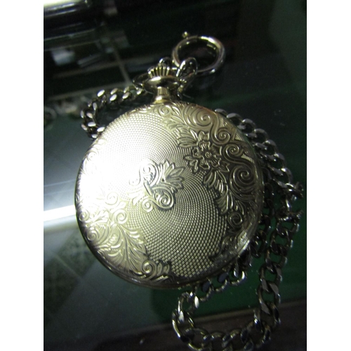 1211 - Dalton Pocket Watch with Chain Engraved Decoration