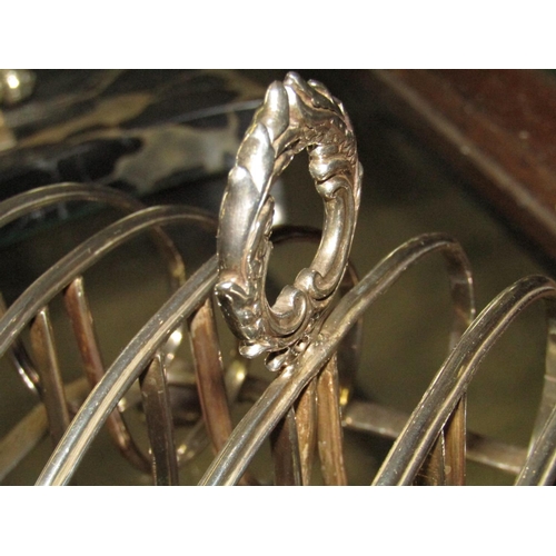 1221 - Solid Silver Antique Toast Rack of Elegant Form Approximately 5 Inches Wide