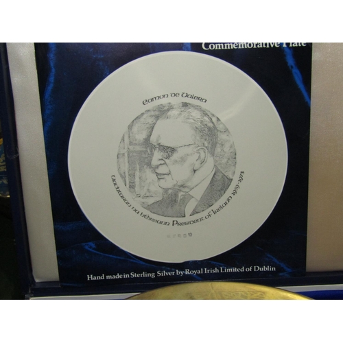 1237 - Solid Silver Salver Commemorating Eamon De Valera President of Ireland 1959-1973 Approximately 10 In... 