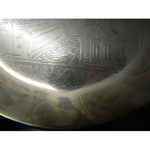 1239 - St Patricks Cathedral Commemorative Solid Silver Salver with Engraved Decoration Approximately 11 In... 