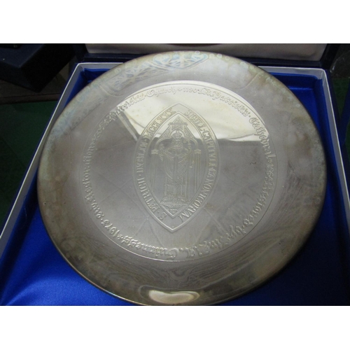 1240 - Irish Solid Silver Commemorative Salver St Patricks Cathedral Approximately 11 Inches Diameter conta... 