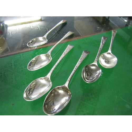 1247 - Set of Six Regency Teaspoons with Bright Cut Detailing