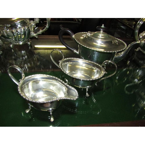 1254 - Silver Plate Sauceboat Tureen and Teapot Three Items in Lot