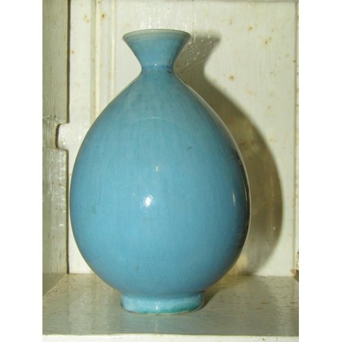 1261 - Pale Blue Ground Baluster Form Vase Approximately 6 Inches High