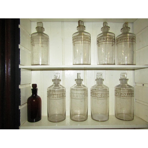 1273 - Various Old Chemist Bottles with Stoppers Quantity As Photographed Each Approximately 9 Inches High