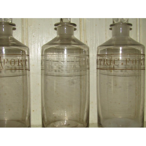 1273 - Various Old Chemist Bottles with Stoppers Quantity As Photographed Each Approximately 9 Inches High