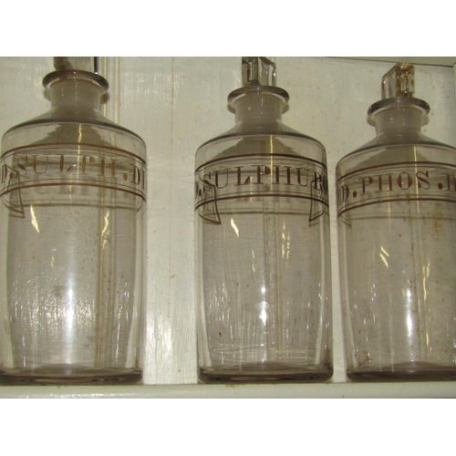 1273 - Various Old Chemist Bottles with Stoppers Quantity As Photographed Each Approximately 9 Inches High