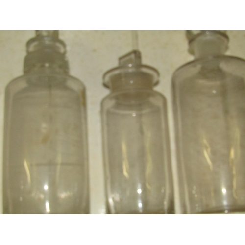 1283 - Two Shelves of Old Chemist Bottles with Stoppers Quantity As Photographed