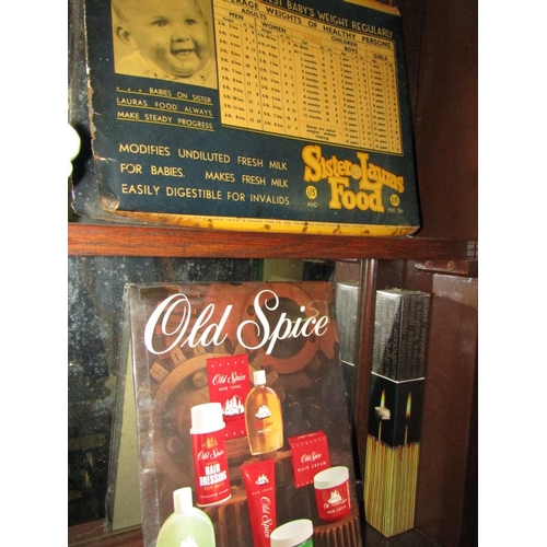 1291 - Vintage Old Spice Advertisement and Baby Food Advertisement Two Items in Lot Largest Approximately 1... 