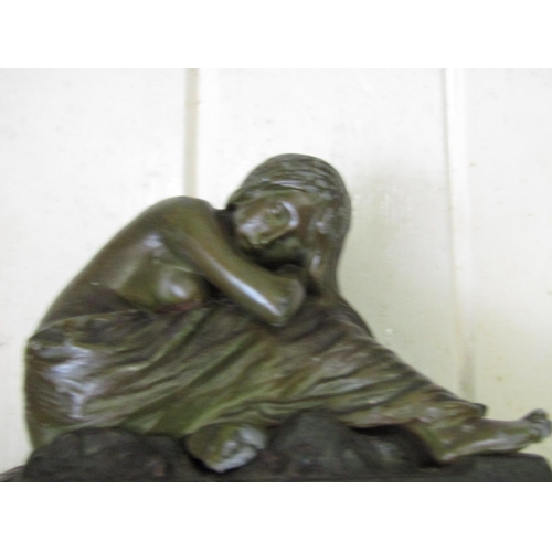 1304 - Bronze Sculpture of Figure on Rectangular Form Base Approximately 8 Inches Wide