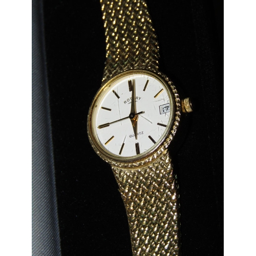 1318 - Ladies Rotary Gold Filled Wristwatch with Date Aperture