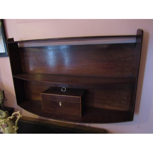 1325 - Regency Bow Front Wall Shelf Mahogany with Reeded Shelf Decoration Approximately 36 Inches Wide x 25... 