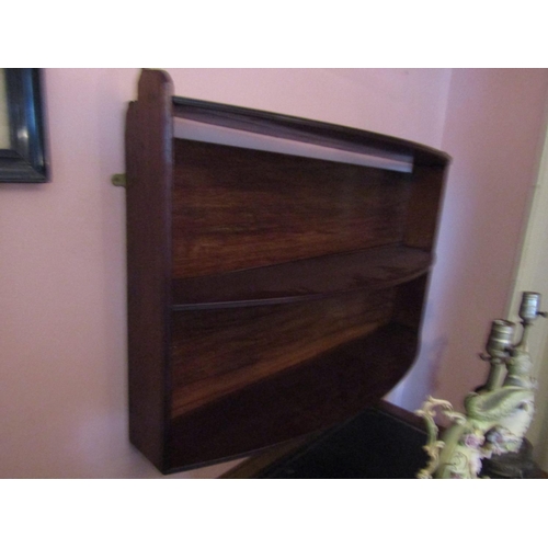 1325 - Regency Bow Front Wall Shelf Mahogany with Reeded Shelf Decoration Approximately 36 Inches Wide x 25... 