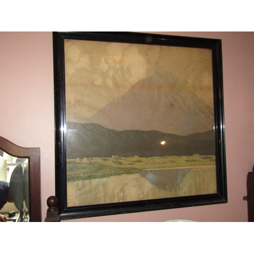 1330 - Paul Henry Late Connemara Scene with Mountain Beyond Antique Lithograph contained within Original Eb... 