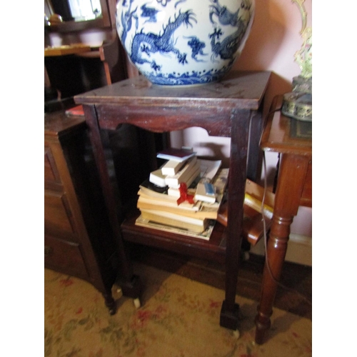 1331 - Antique Mahogany Two Tier Side Stand on Original Box Supports Approximately 18 Inches Wide x 35 Inch... 