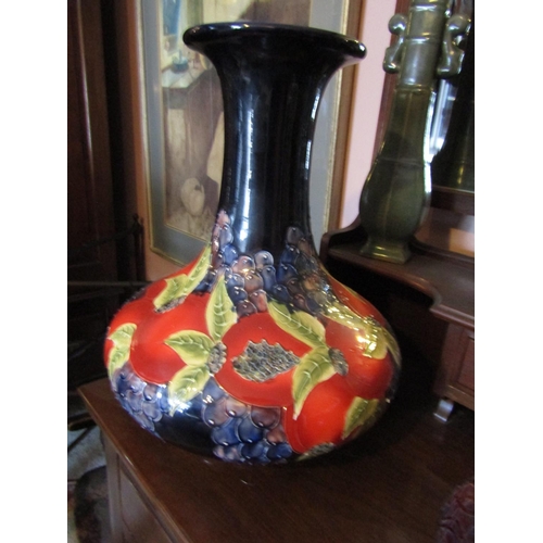 1337 - Moorcroft Shaped Vase with Leaf Motif Decoration