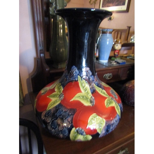 1337 - Moorcroft Shaped Vase with Leaf Motif Decoration