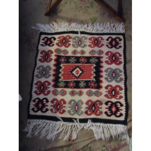 1357 - Persian Rug Repeated Pattern Decoration Approximately 3ft Long x 2ft 6 Inches Wide