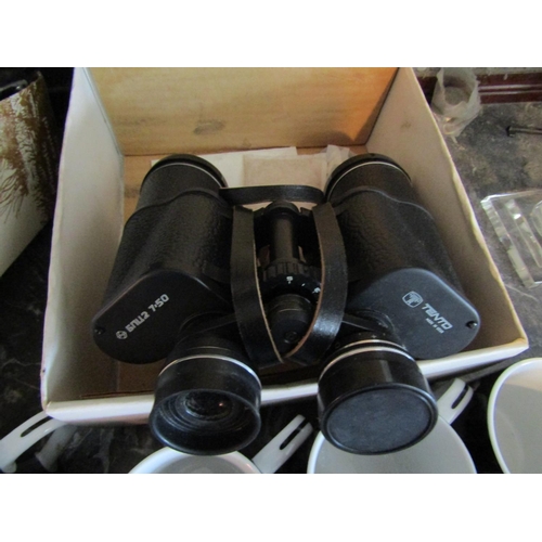 136 - Russian Made Binoculars Good Quality Seven Strength Prismatic with Central Focusing in Original Box ... 