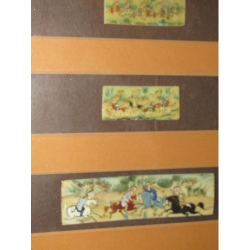 1373 - Mughal School Four Panels contained within Gilded Frame Largest Approximately 5 Inches Wide