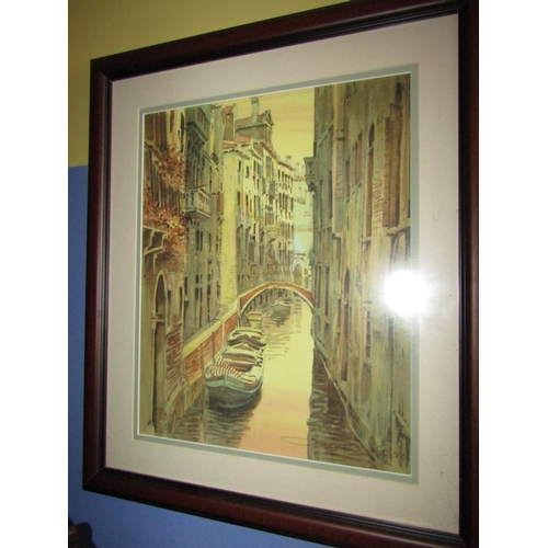 1374 - Venice Scene Watercolour Approximately 16 Inches High x 12 Inches Wide Signed Indistinctly Lower Rig... 