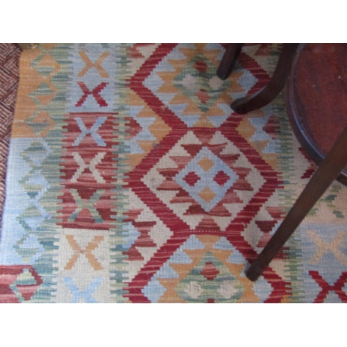 1388 - Persian Wool Rug Ochre Ground Geometric Pattern Decoration Approximately 10ft Long