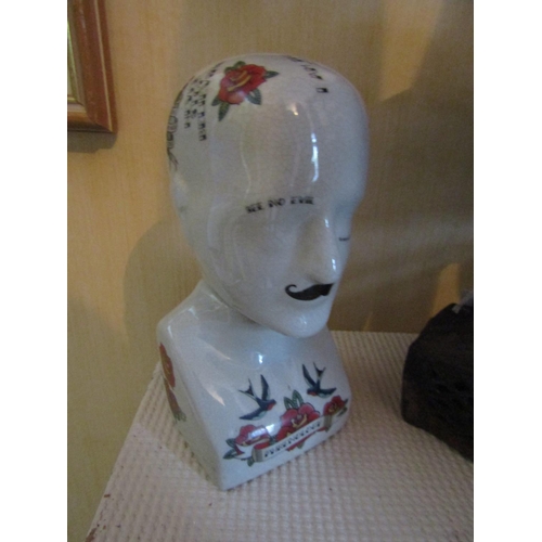 1394 - Fine Bone Porcelain Bust of Gentleman with Moustache Approximately 11 Inches High