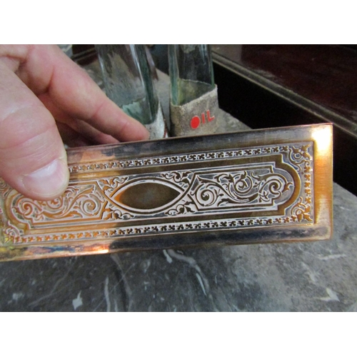 140 - Les Vendances Decorated Silver Plated and Copper Decorated Table Box Rectangular Form Approximately ... 